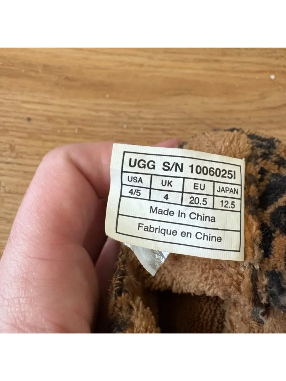 Ugg Baby Bixbee Soft Booties Leopard Print Shoes Brown Size 4/5
